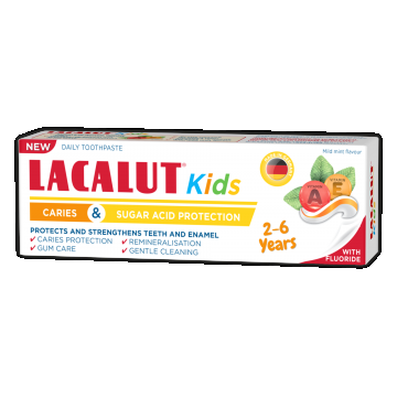 Pasta de dinti pentru copii de la 2-6 ani protectie anticarie si zaharuri, 55ml, Lacalut