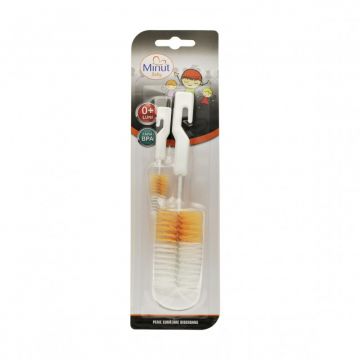 Perie biberon + perie tetina Baby, 2 bucati, Minut