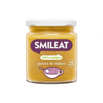 Piure de legume cu fasole alba, vitel si ulei de masline Bio +6 luni, 230g, Smileat