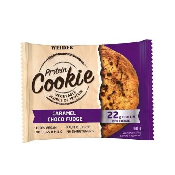 Prajitura proteica cu aroma de Caramel Choco Fudge Protein Cookie, 90g, Weider