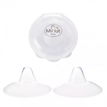Protectii din silicon pentru mamelon 0+ Baby, 2 bucati, Minut