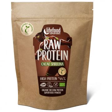 Pudra proteica cacao si spirulina Superfood raw Bio, 450g, Lifefood