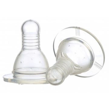 Set 2 tetina silicon 0+ Baby, 2 bucati, Minut