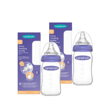 Set biberoane din sticla, 2 x 160ml, Lansinoh