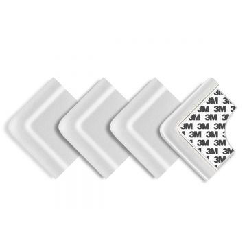 Set protectii de colturi cu banda adeziva albe, 4 bucati, Reer