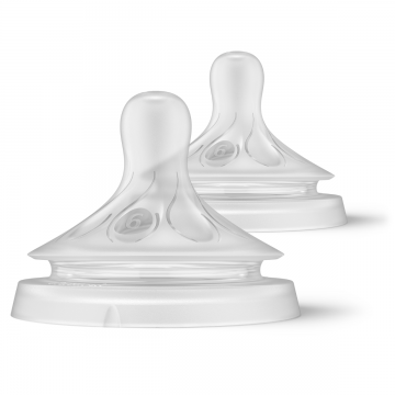 Set tetine cu debit pentru hrana consistenta +6 luni SCY966/02 Natural Response SCY966/02, 2 bucati, Philips Avent