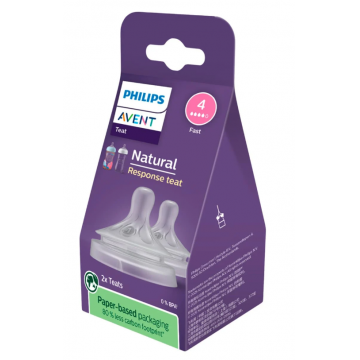 Set tetine cu debit rapid pentru +3 luni Natural Response SCY964/02, 2 bucati, Philips Avent
