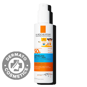 Spray invizibil cu protectie solara potrivit pentru pielea sensibila sau cu tendinta atopica a copiilor SPF50+ Anthelios UVMUNE 400 Dermo-Pediatrics, 200ml, La Roche-Posay