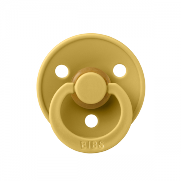 Suzeta din latex cu tetina rotunda 0 luni+ Colour Mustard, 1 bucata, Bibs