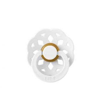 Suzeta din latex cu tetina rotunda pentru +6 luni Boheme White, 1 bucata, Bibs