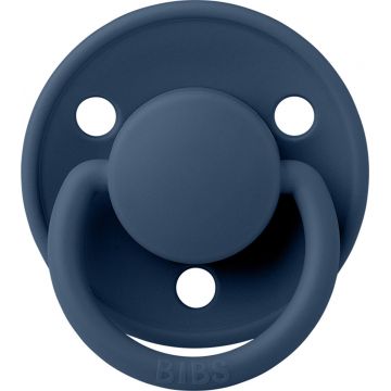 Suzeta din silicon cu tetina rotunda marime universala (0-3 ani) De Lux Steel Blue, 1 bucata, Bibs