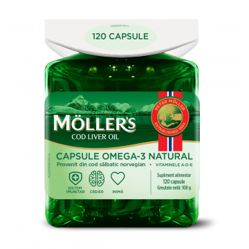 Ulei de ficat de cod, 120 capsule, Moller's