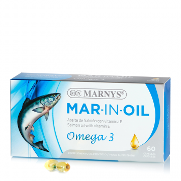 Ulei de Somon MAR-IN-OIL cu Omega 3 + Vitamina E, 60 capsule, Marnys