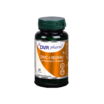 Zinc + Seleniu cu Vitamina C Naturala, 60 capsule, DVR Pharm