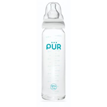 Biberon din sticla, 240ml, PUR