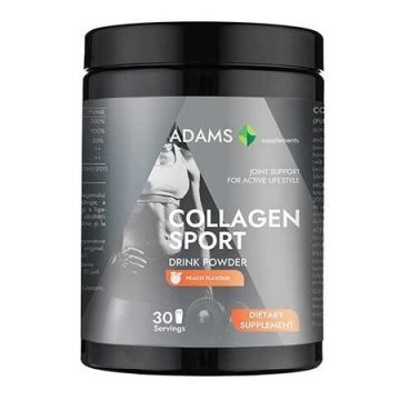 Collagen pulbere instant cu aroma de piersica, 600g, Adams Vision