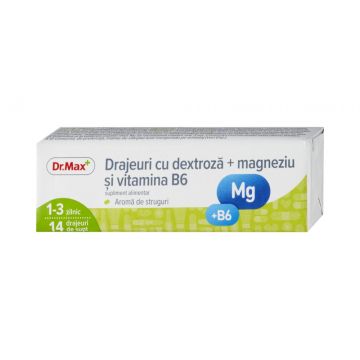 Dr. Max Drajeuri cu Dextroza + Magneziu si Viatamina B6, 14 drajeuri