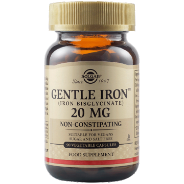 Fier cu actiune blanda Gentle Iron 20mg, 90 capsule, Solgar