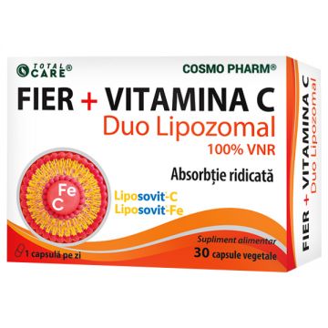 Fier + Vitamina C Duo Lipozomal, 30 capsule, Cosmopharm