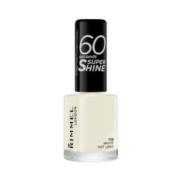 Lac de unghii 60 Seconds Super Shine 703 White Hot Love, 8ml, Rimmel London
