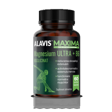 Magneziu bisglicinat Ultra +B6, 60 capsule vegetale, Alavis Maxima
