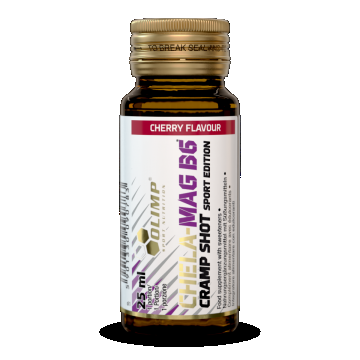 Magneziu lichid cu vitamina B6 Chela-Mag B6 Shot cu aroma de cirese, 25ml, Olimp Sport Nutrition