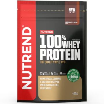 Pudra proteica proteine din zer 100% Whey Protein Ciocolata si cacao, 400g, Nutrend