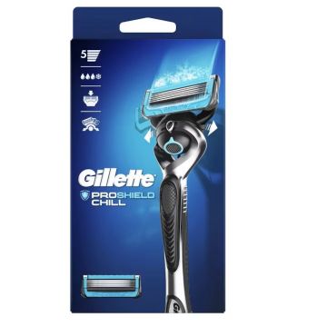 Set aparat de ras Fusion Proshield Flexball cu o rezerva, Gillette