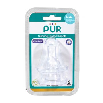 Set tetine silicon Classic marime L +6 luni, 2 bucati, PUR