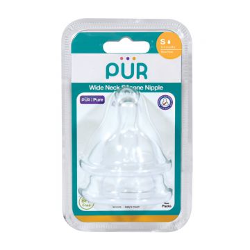 Set tetine silicon marime S 0-3 luni, 2 bucati, PUR
