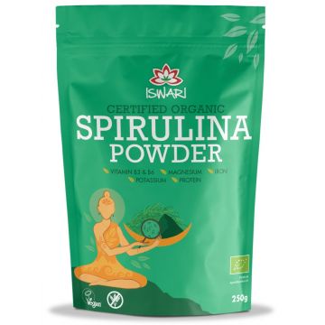 Spirulina bio sub forma de pulbere, 250g, Iswari