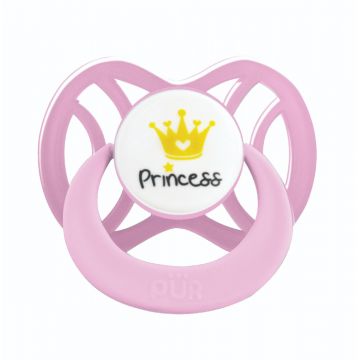 Suzeta din silicon simetrica 0-6 luni roz, 1 bucata, PUR