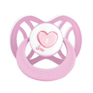 Suzeta ortodontica din silicon 0-6 luni roz, 1 bucata, PUR