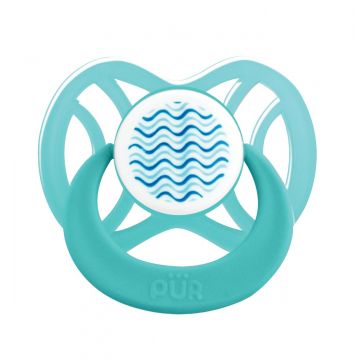 Suzeta ortodontica din silicon +6 luni aqua, 1 bucata, PUR