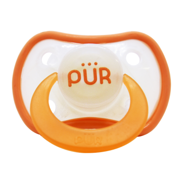Suzeta ortodontica din silicon +6 luni portocaliu, 1 bucata, PUR
