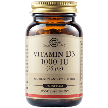 Vitamin D3 1000UI 25mcg, 100 capsule, Solgar