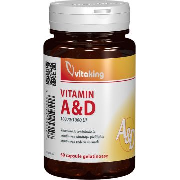 Vitamina A si D, 60 capsule gelatinoase, Vitaking