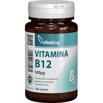 Vitamina B12 Cianocobalamina 500mcg, 100 capsule, Vitaking
