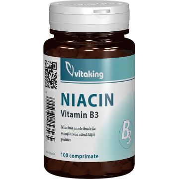 Vitamina B3 Niacina 100mg, 100 comprimate, Vitaking