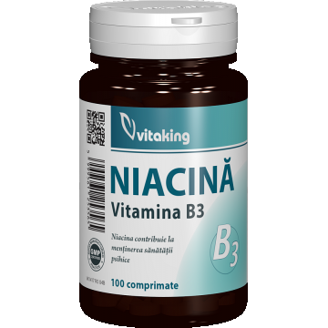 Vitamina B3 Niacina 100mg, 100 comprimate, Vitaking