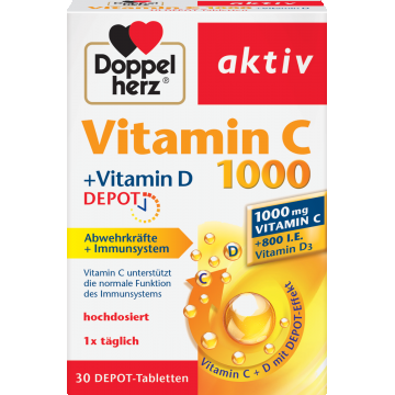 Vitamina C 1000 + Vitamina D Depot, 30 comprimate, Doppelherz