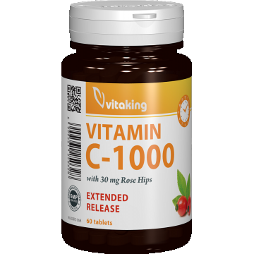 Vitamina C 1000mg cu absorbtie lenta, 60 comprimate, Vitaking