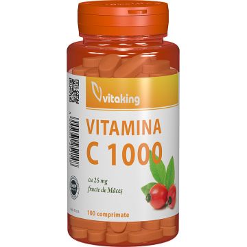 Vitamina C 1000mg cu macese, 100 comprimate, Vitaking