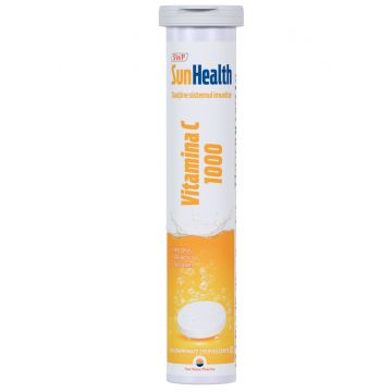 Vitamina C 1000mg Sun Health, 20 comprimate efervescente, Sun Wave Pharma