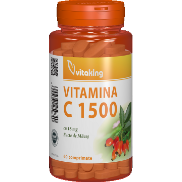 Vitamina C 1500mg cu macese, 60 comprimate, Vitaking