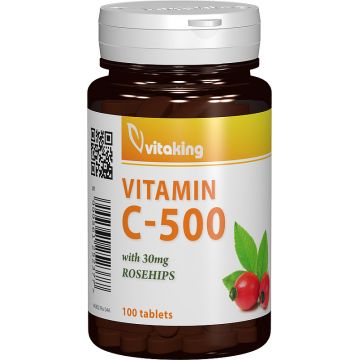 Vitamina C 500mg cu macese, 100 comprimate, Vitaking
