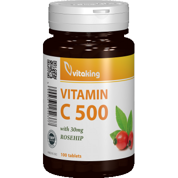 Vitamina C 500mg cu macese, 100 comprimate, Vitaking