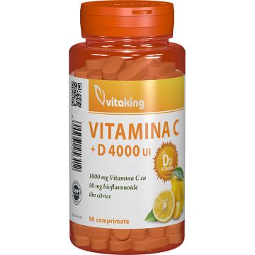 Vitamina C + D cu bioflavonoide, 90 comprimate, Vitaking