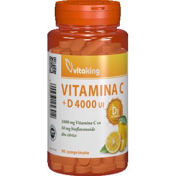Vitamina C + D cu bioflavonoide, 90 comprimate, Vitaking