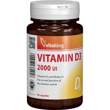 Vitamina D3 2000UI, 90 capsule, Vitaking